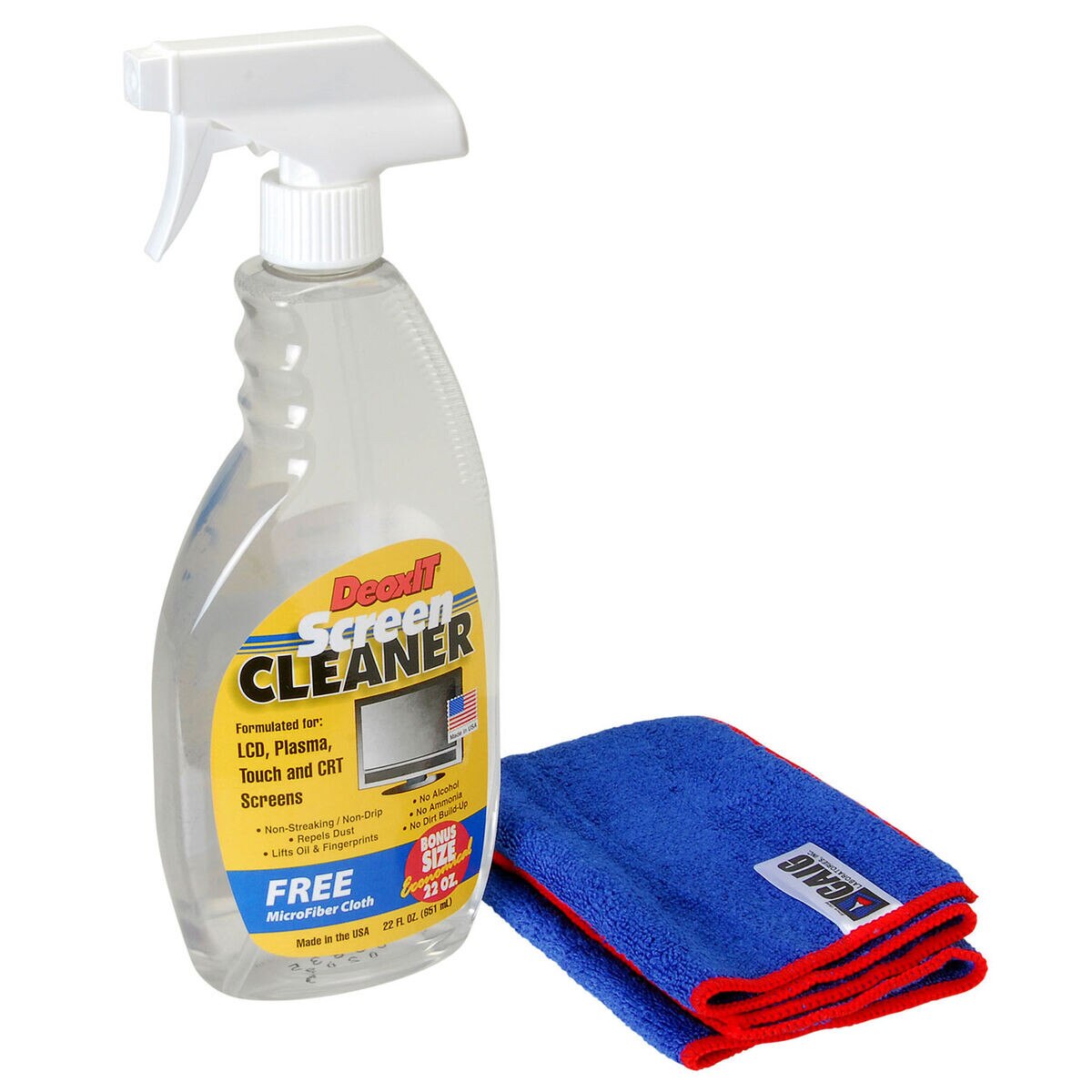 CAIG CCS503 DeoxIT Screen Cleaner Kit with Microfiber Cloth 22 oz.